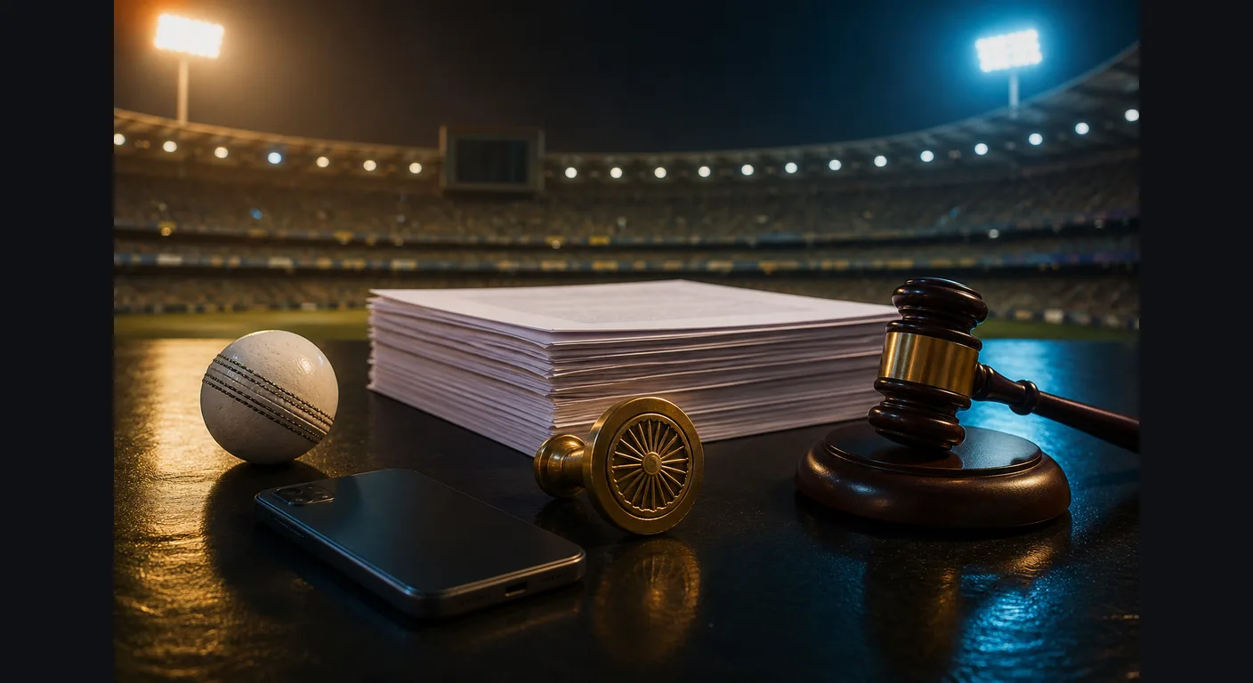 Papers, seal, cricket ball